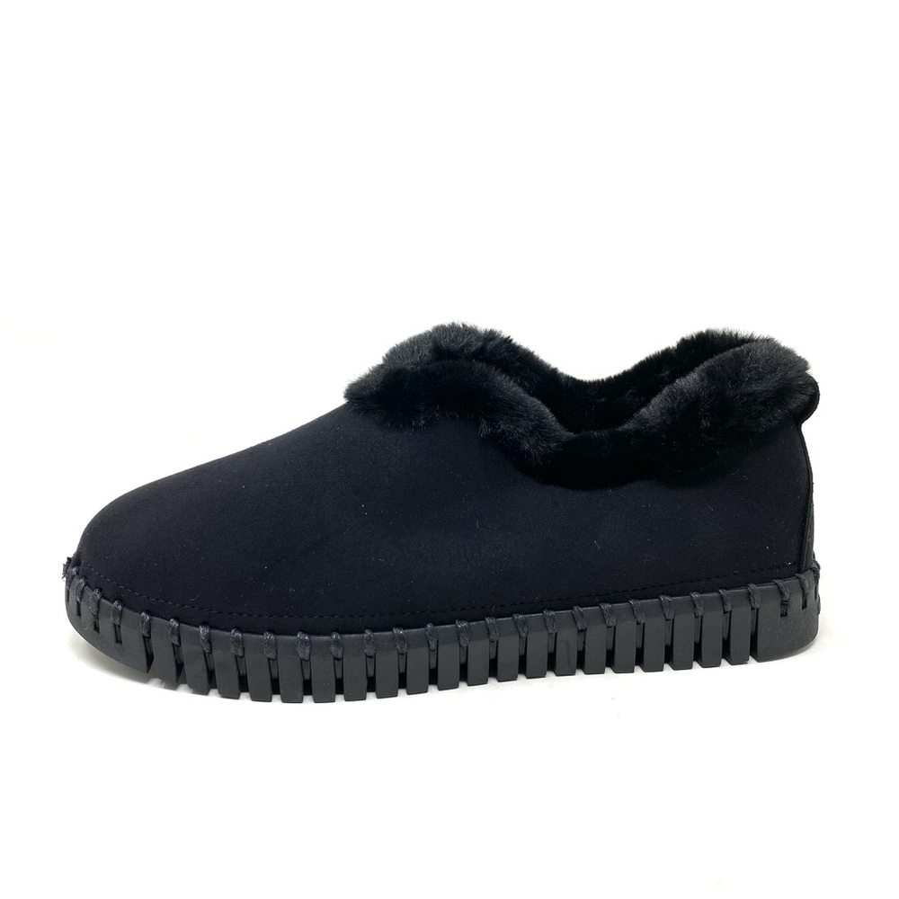 Ilse Jacobsen Black Faux Fur Mules